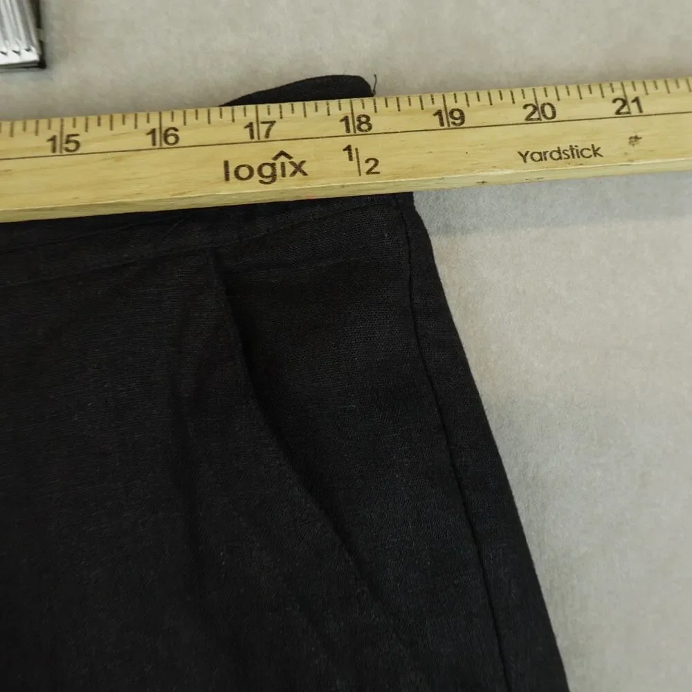 Ramon Puig Pants Mens XL Black Linen Rayon Wide Leg Cuban Drawstring Trousers